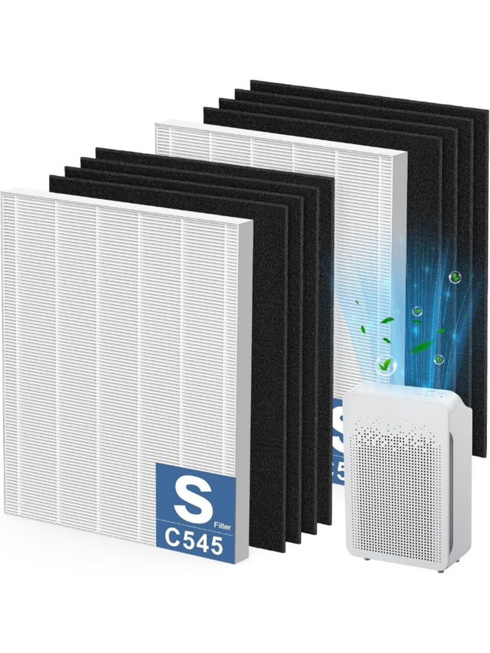 2 Pack Replacement Filters for Winix C545 Air Purifier - High Efficiency, Clean